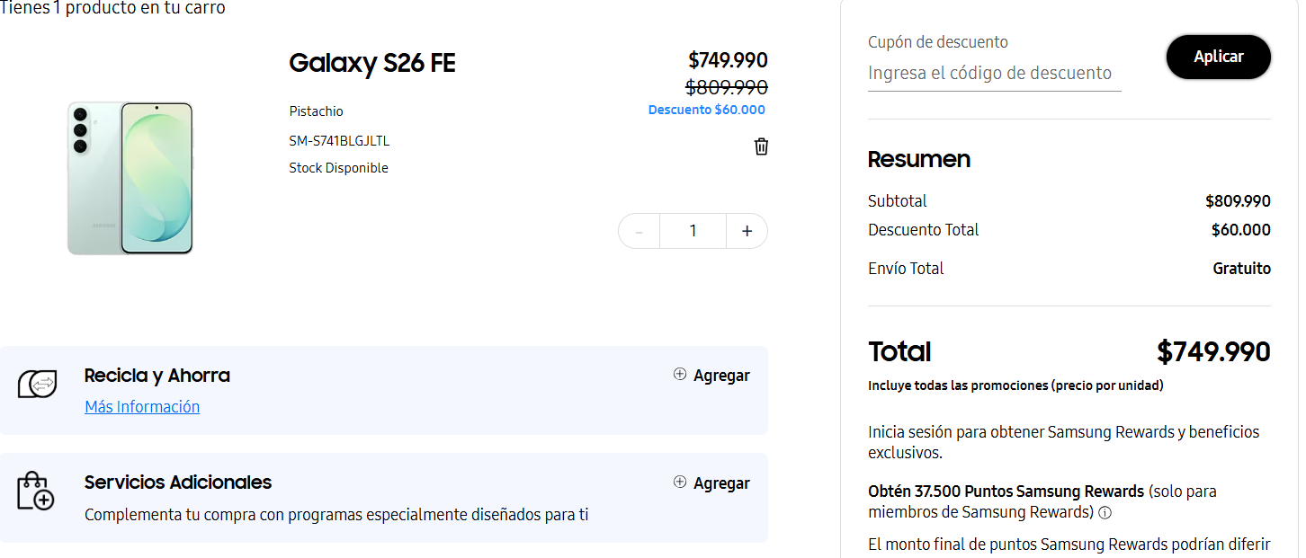 Descuento Cupones Samsung Chile